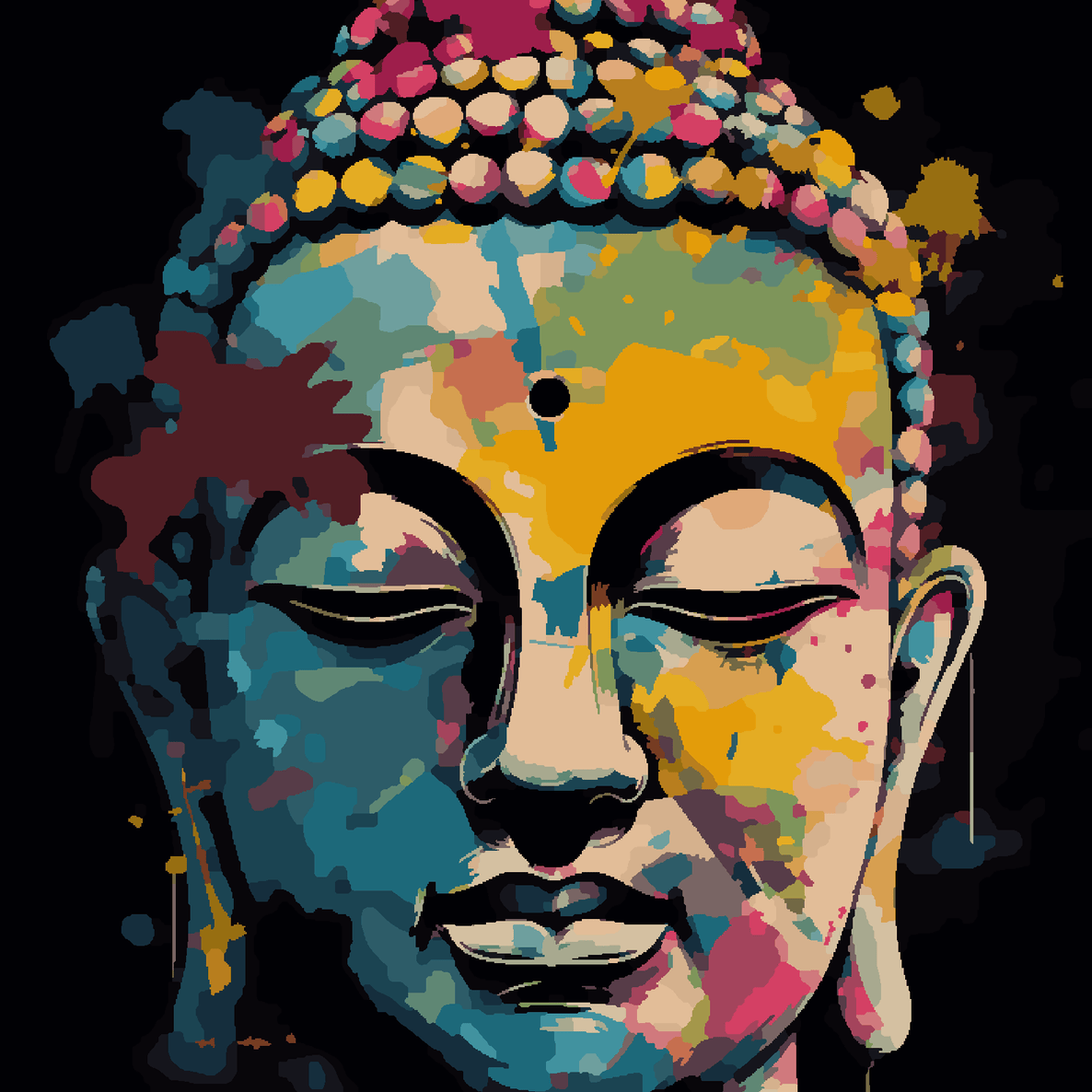 Buddha Colourful Patches