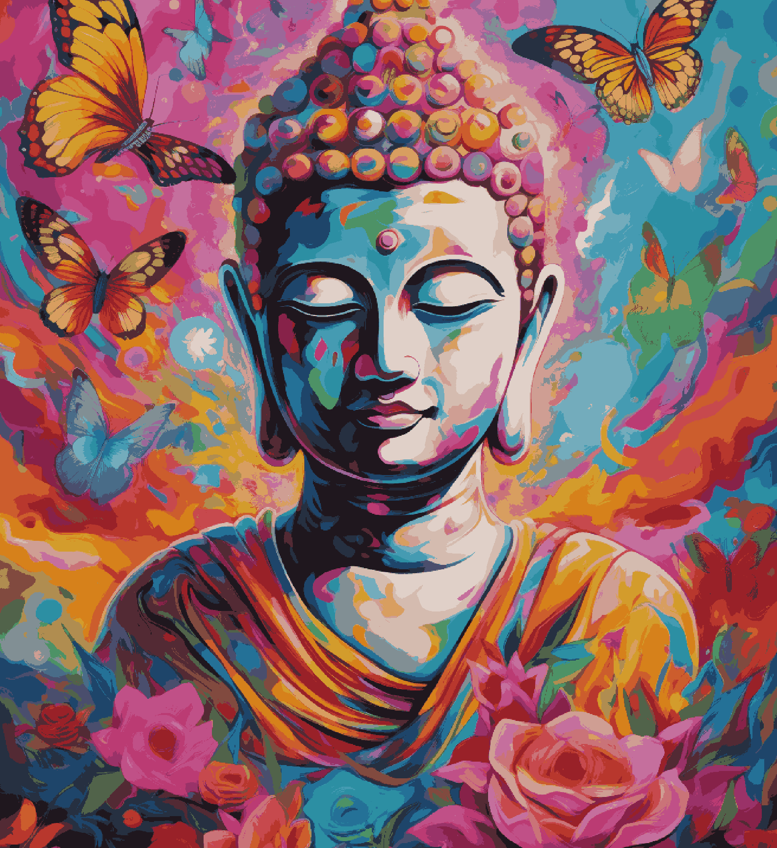 Buddha Full Colourful – PaintWaint