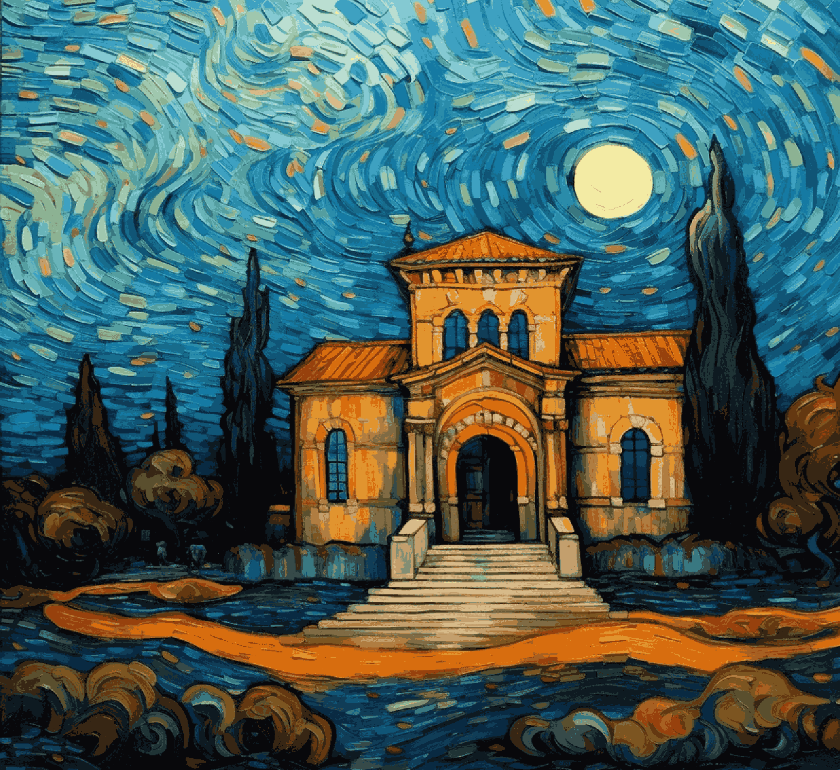 Castle Van Gogh Style