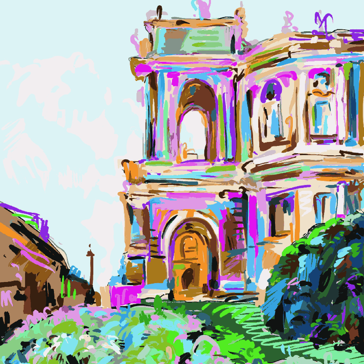 Castle with Purple Patch