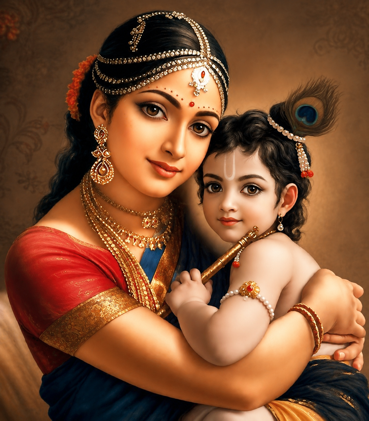 Maa Yashoda with baby Krishna - Janmasthami