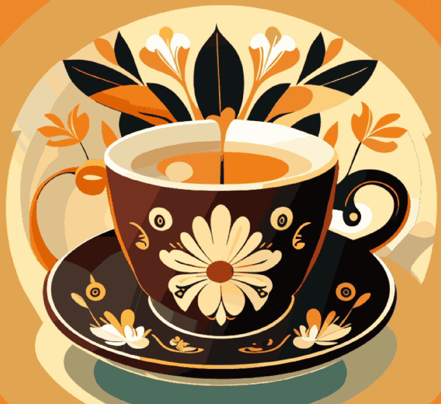 Coffee Cup with Floral design