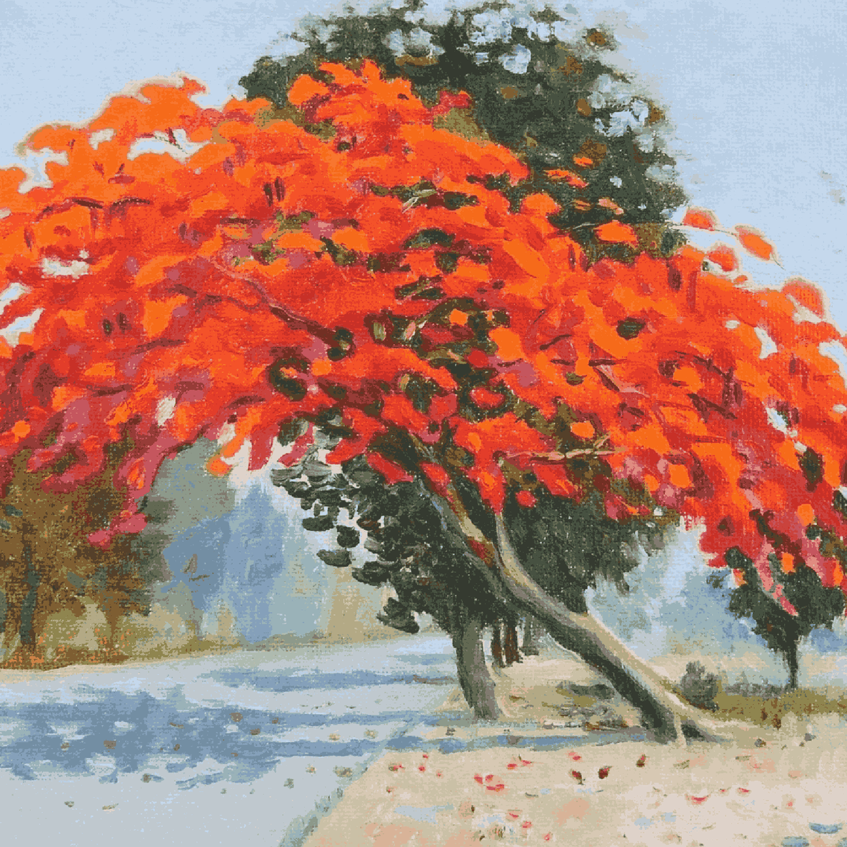 Colorful Tree Roadside