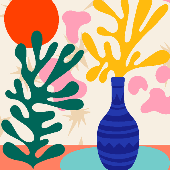 Colourful Abstract Pot