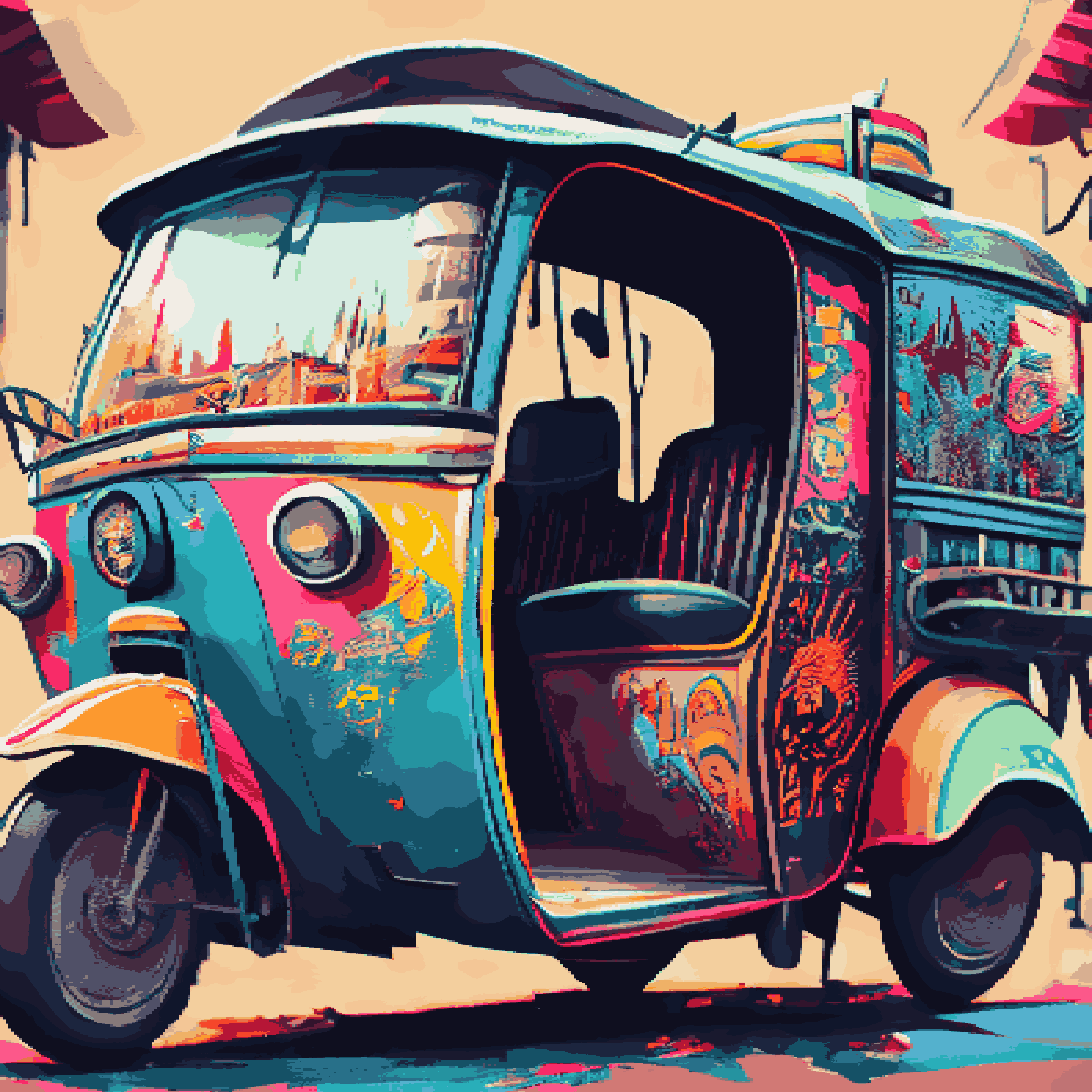 Colourful Rickshaw