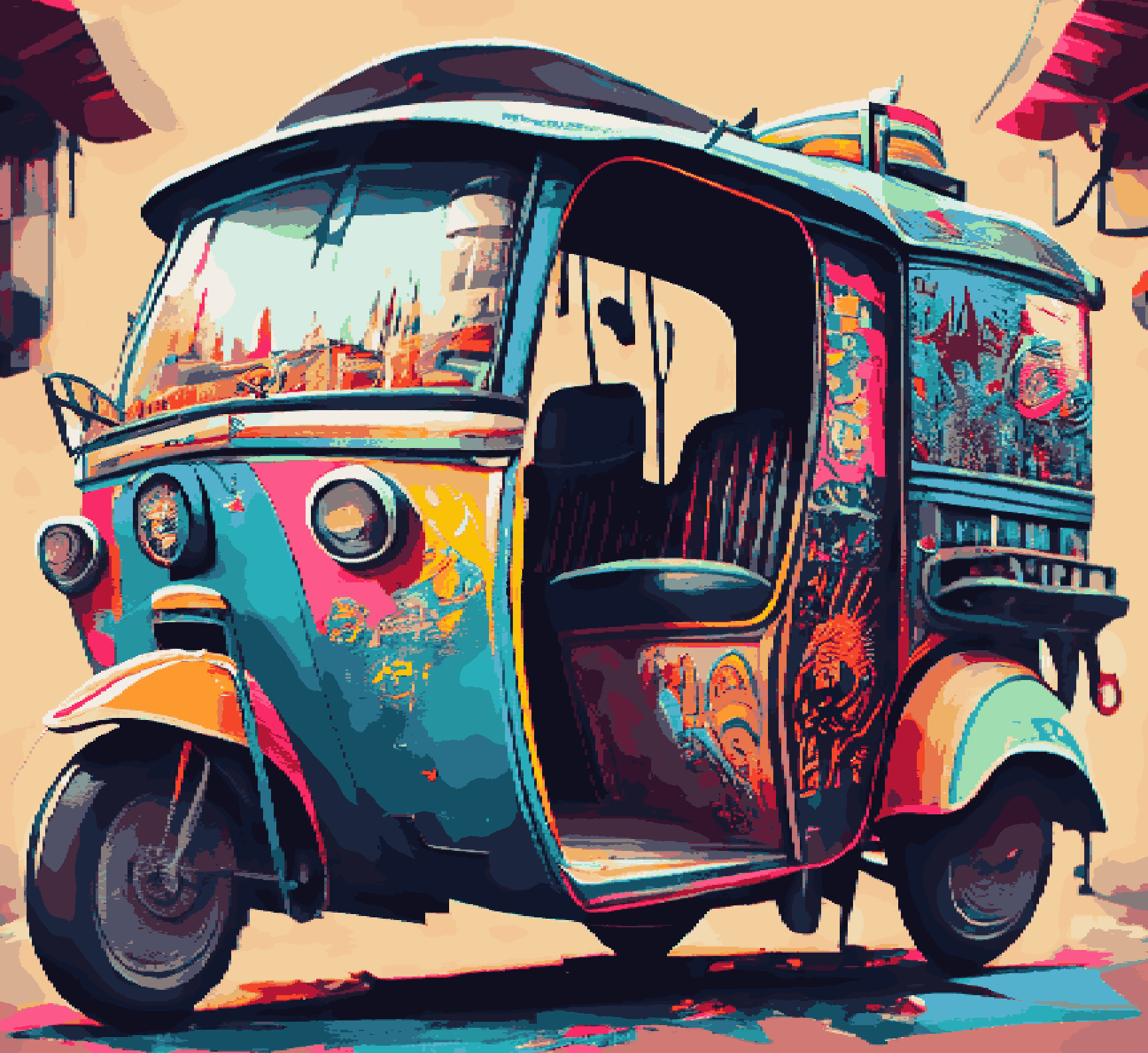 Colourful Rickshaw