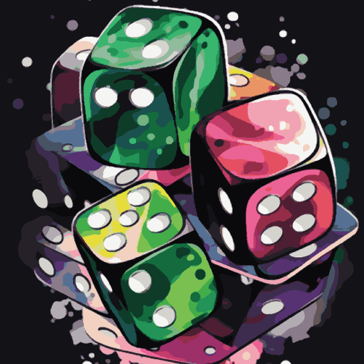 Dice Color Menu Colourful Dice – PaintWaint