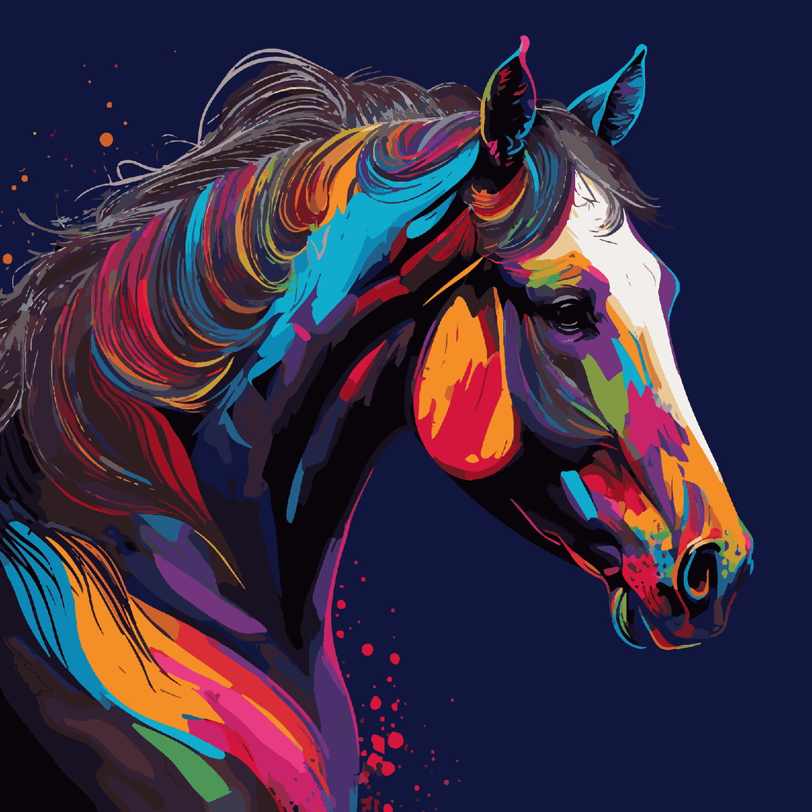 Colourful Hair Horse
