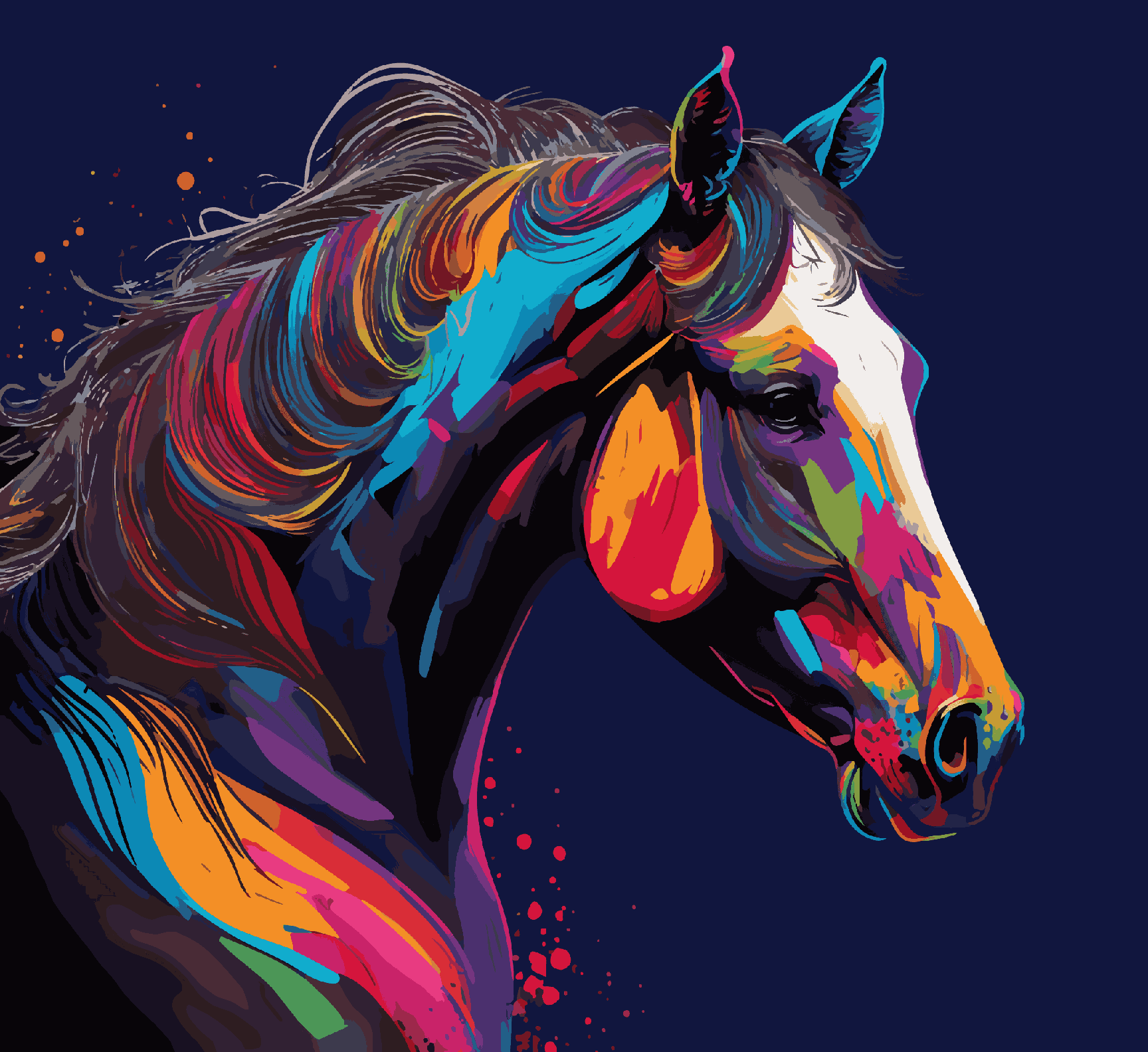 Colourful Hair Horse