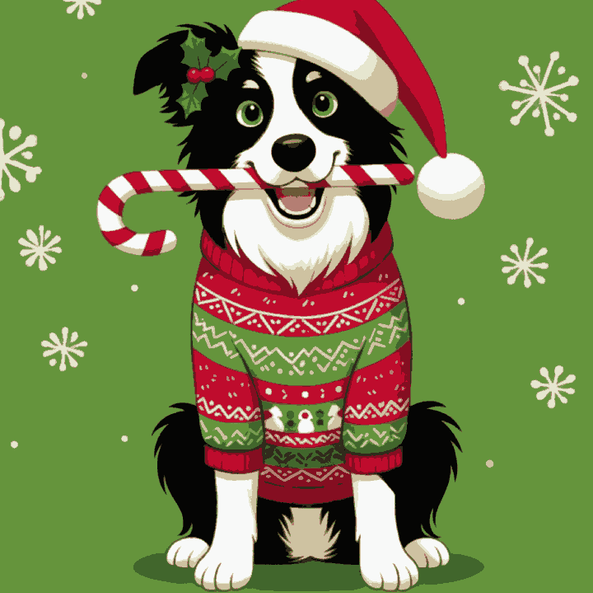 Collie Christmas Friendship
