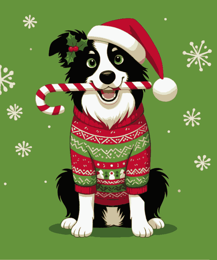 Collie Christmas Friendship