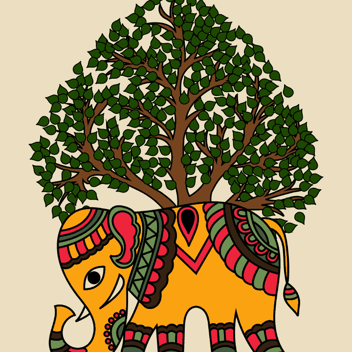 Elephant Gond Art