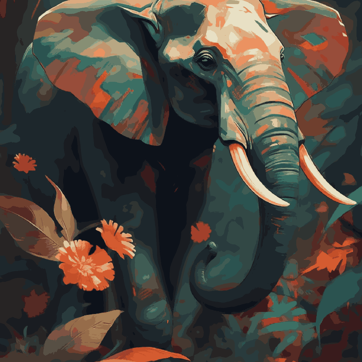 Elephant Orange Flowers