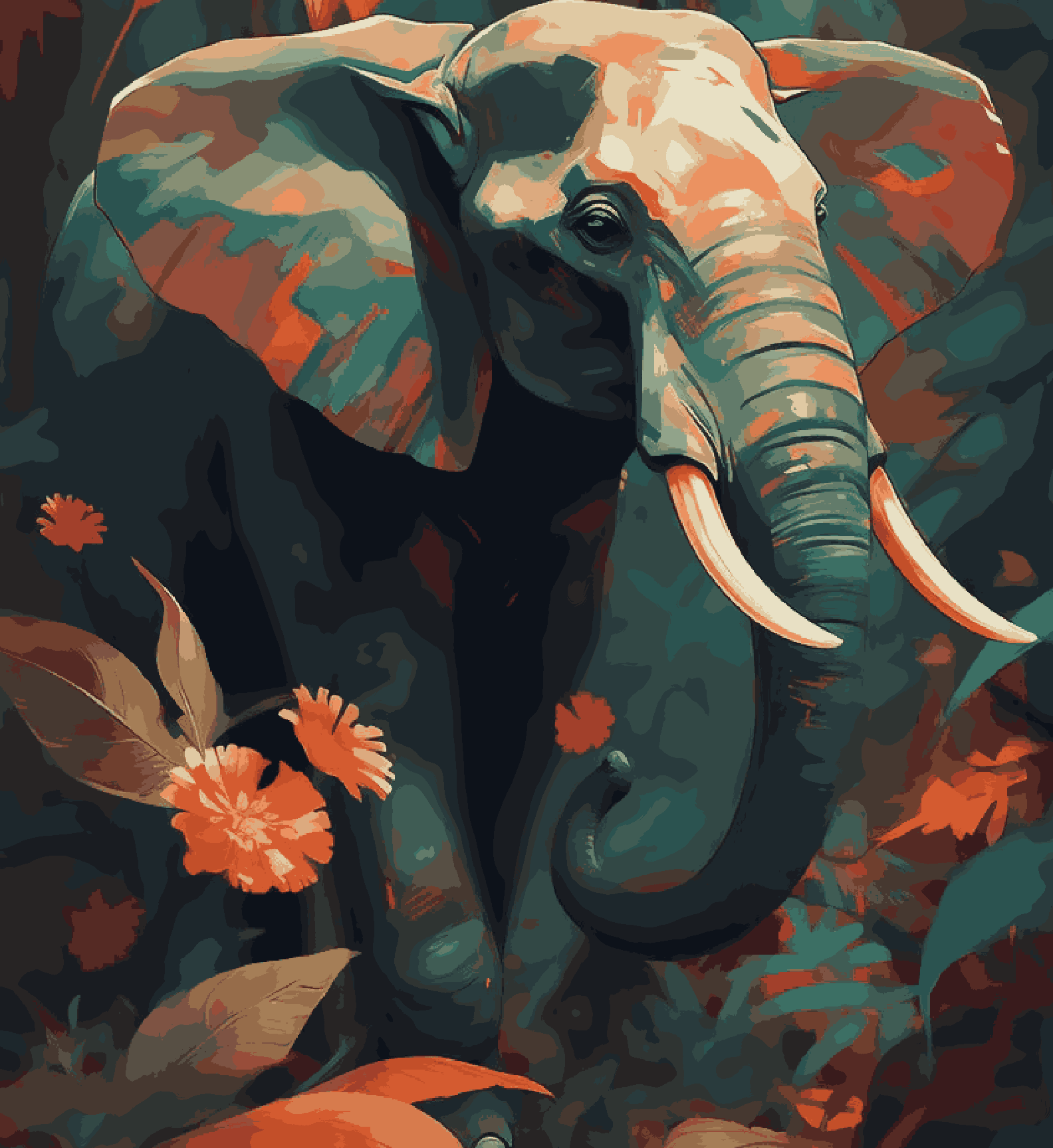 Elephant Orange Flowers