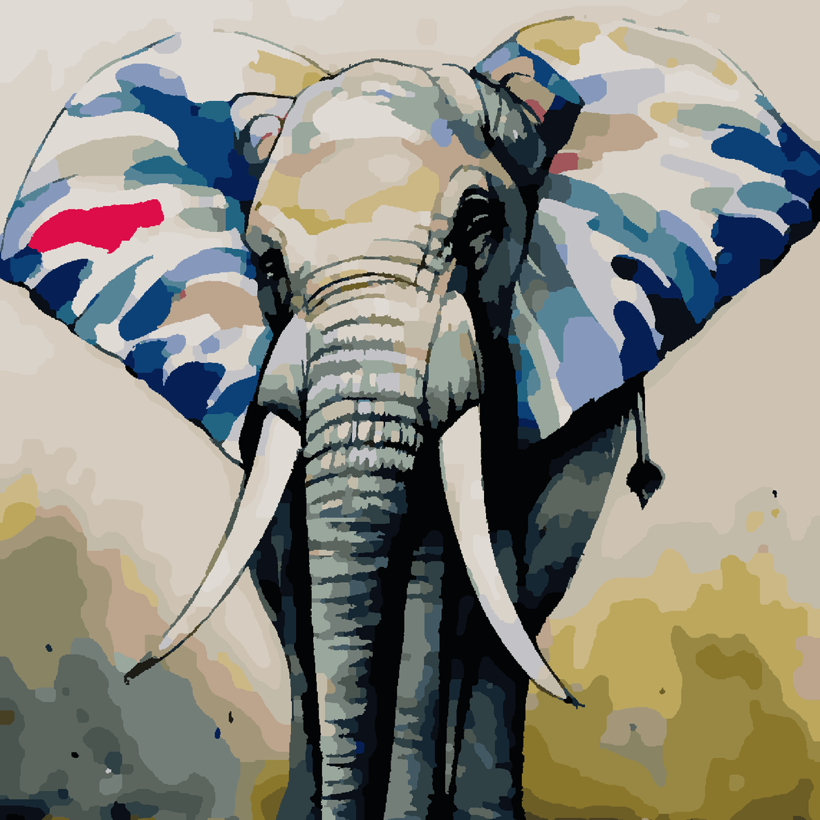 Elephant Radiating strokes