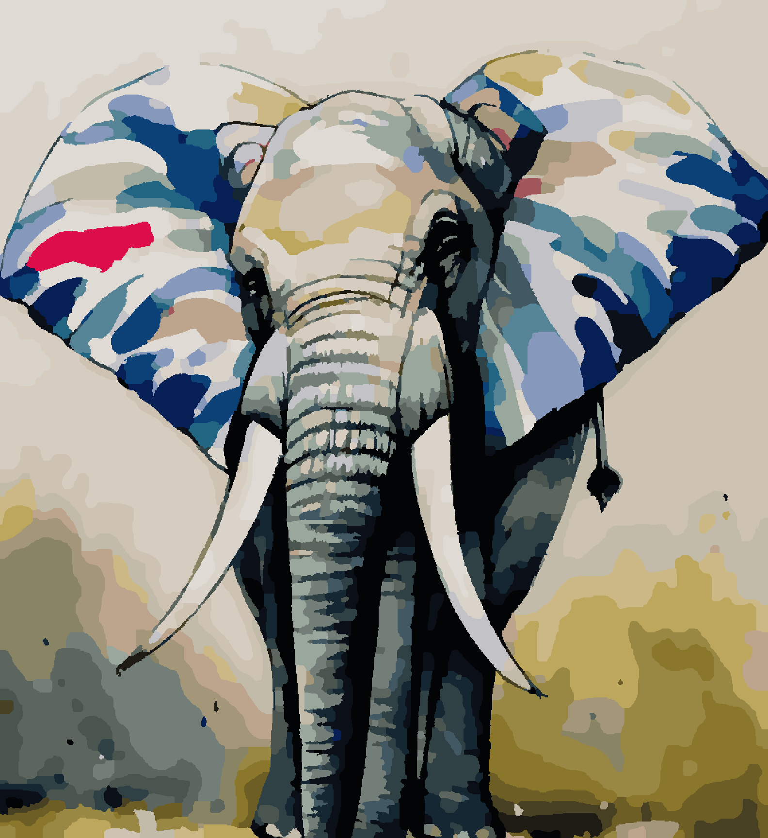 Elephant Radiating strokes