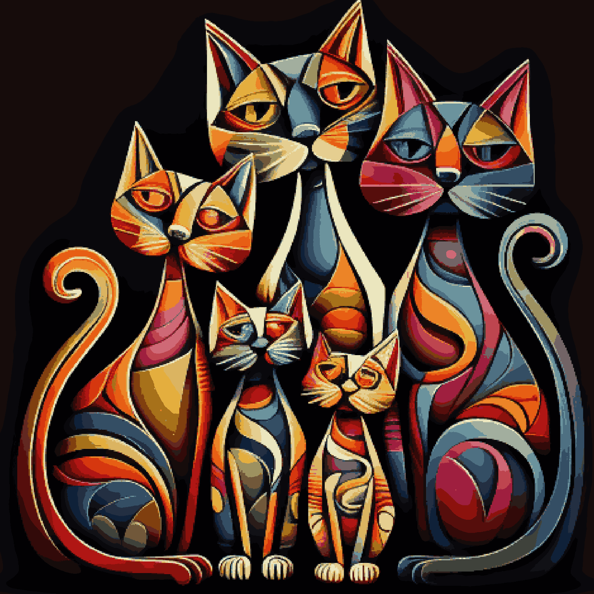 Family Cats made Puzzle Pieces