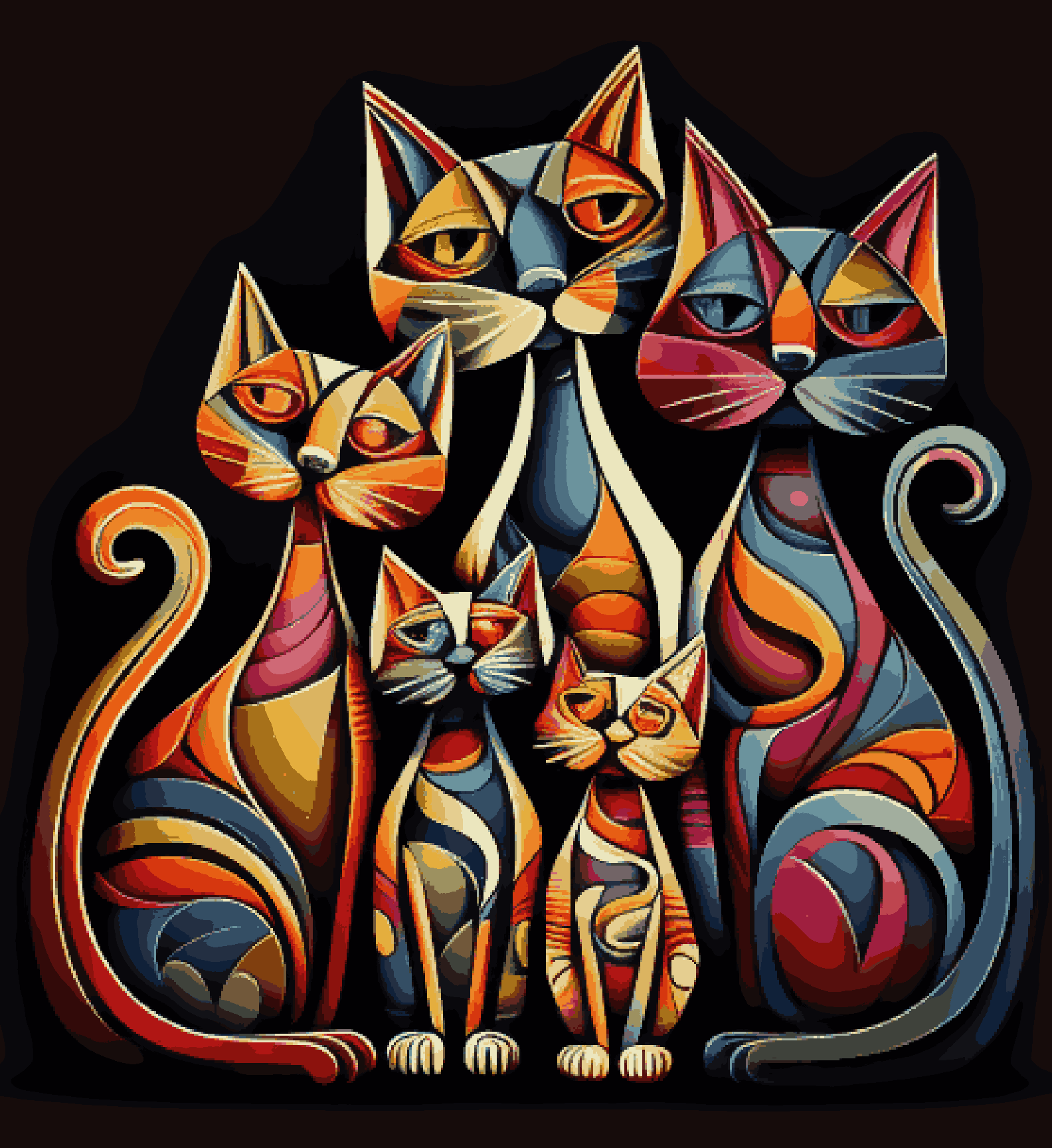 Family Cats made Puzzle Pieces