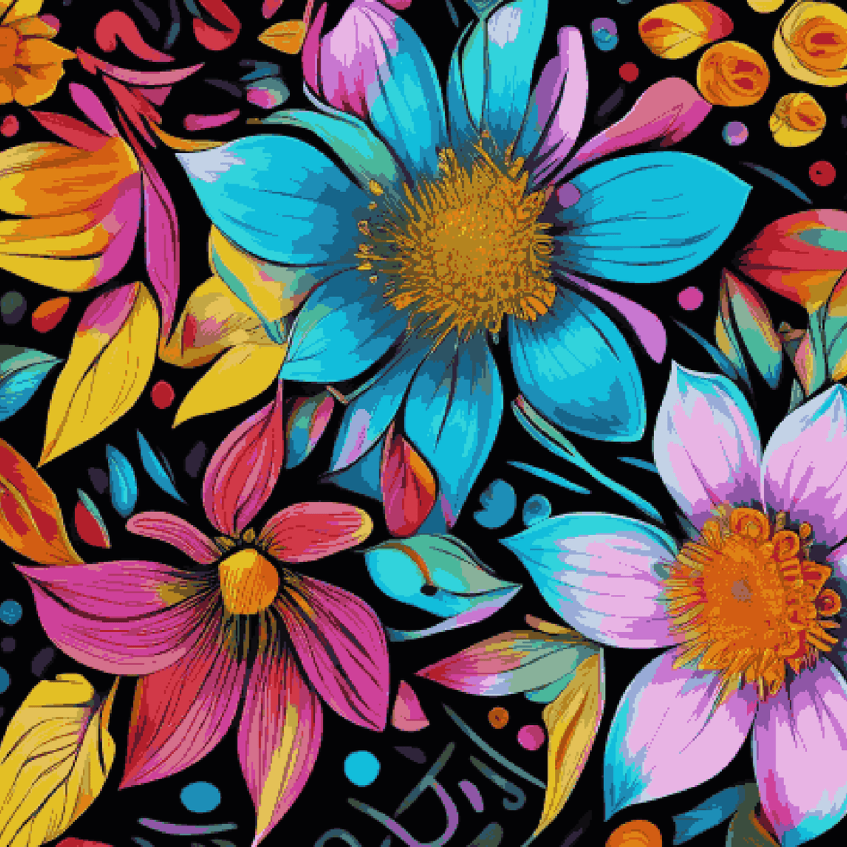 Flower Blue Pink