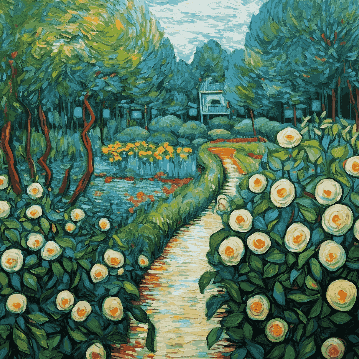 Garden Van Gogh Style