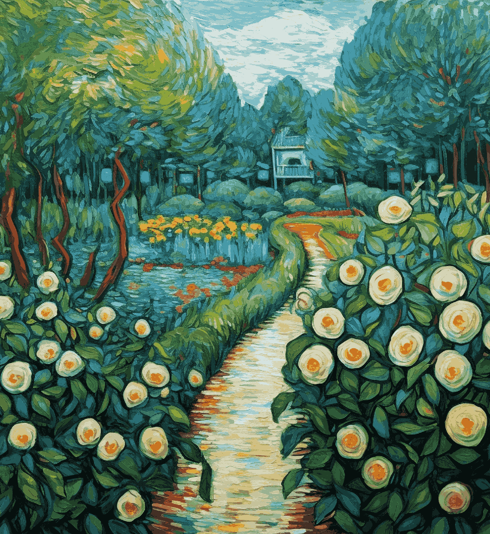 Garden Van Gogh Style