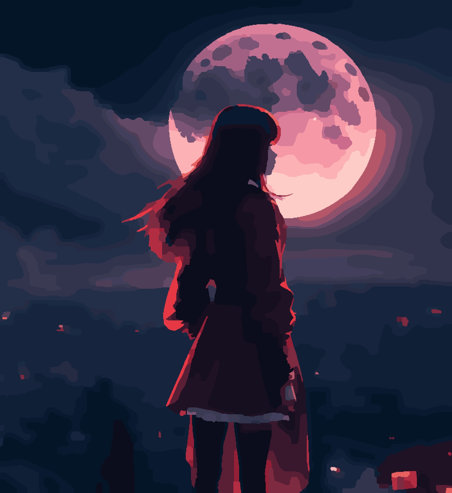 Girl Under the Moon