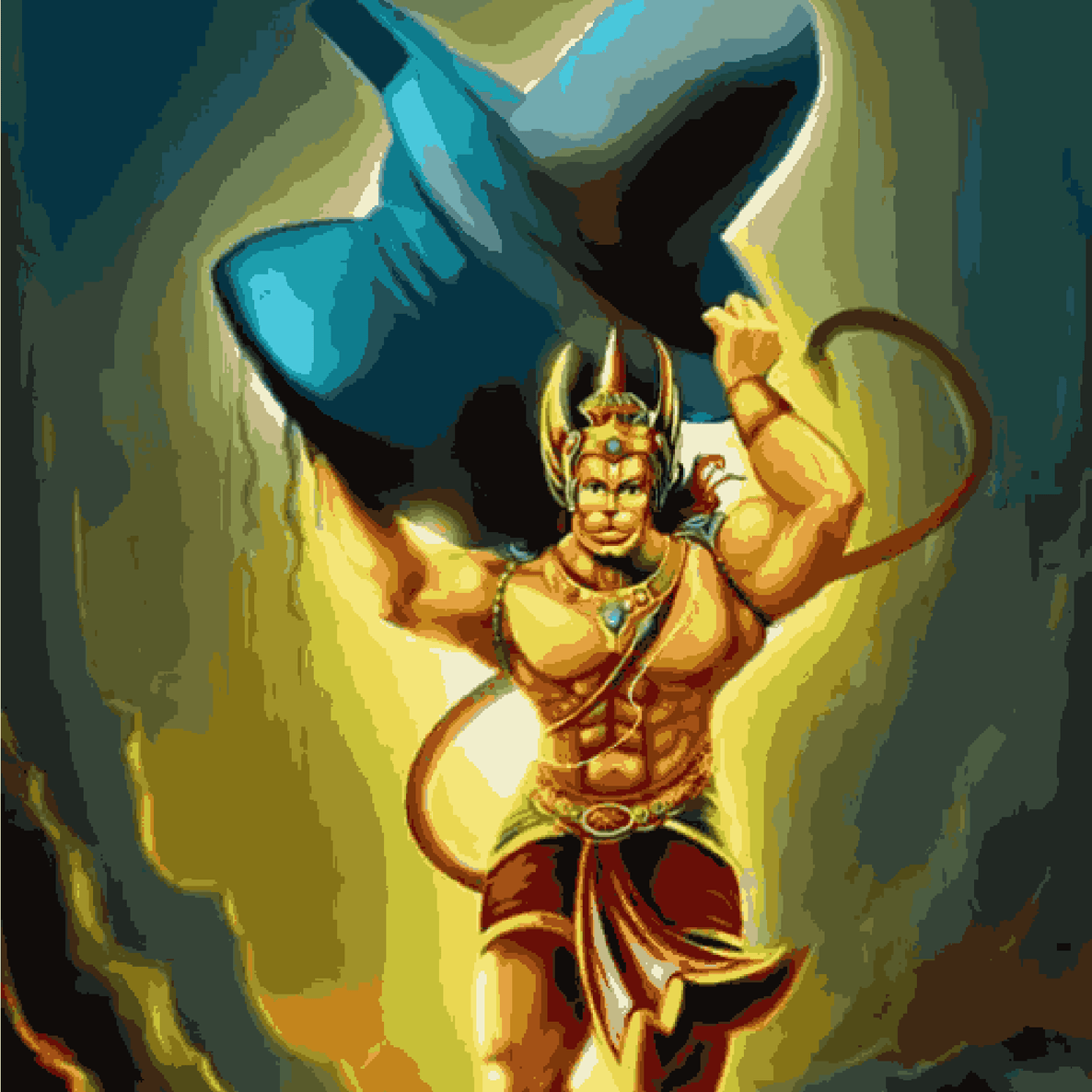 Hanuman ji Lifting Shivling