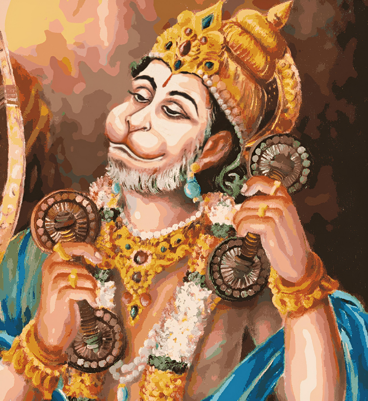 Hanuman ji Playing Manjira