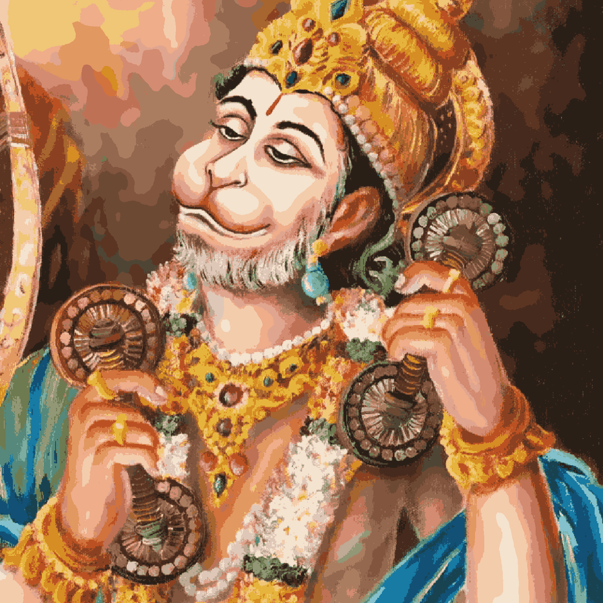 Hanuman ji Playing Manjira