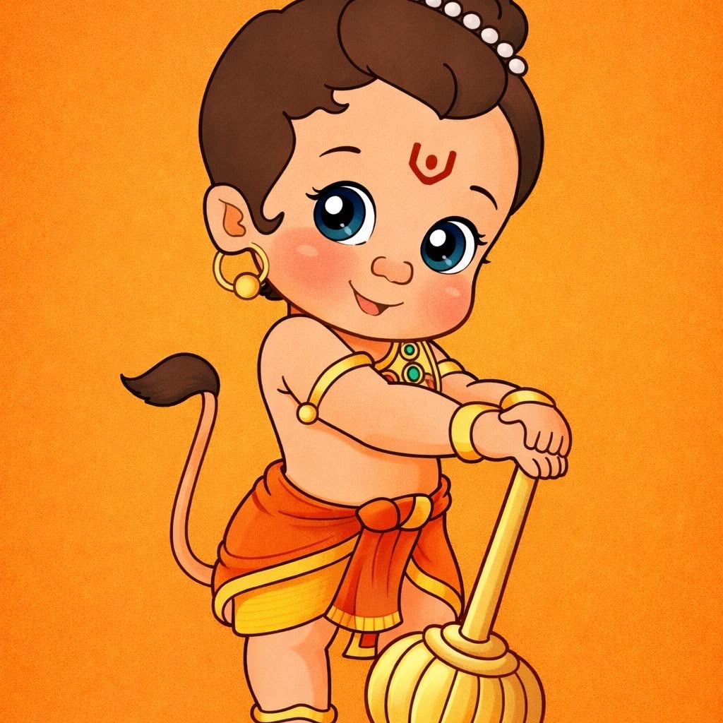 Bal Hanuman with Gada Dot by Number Kit