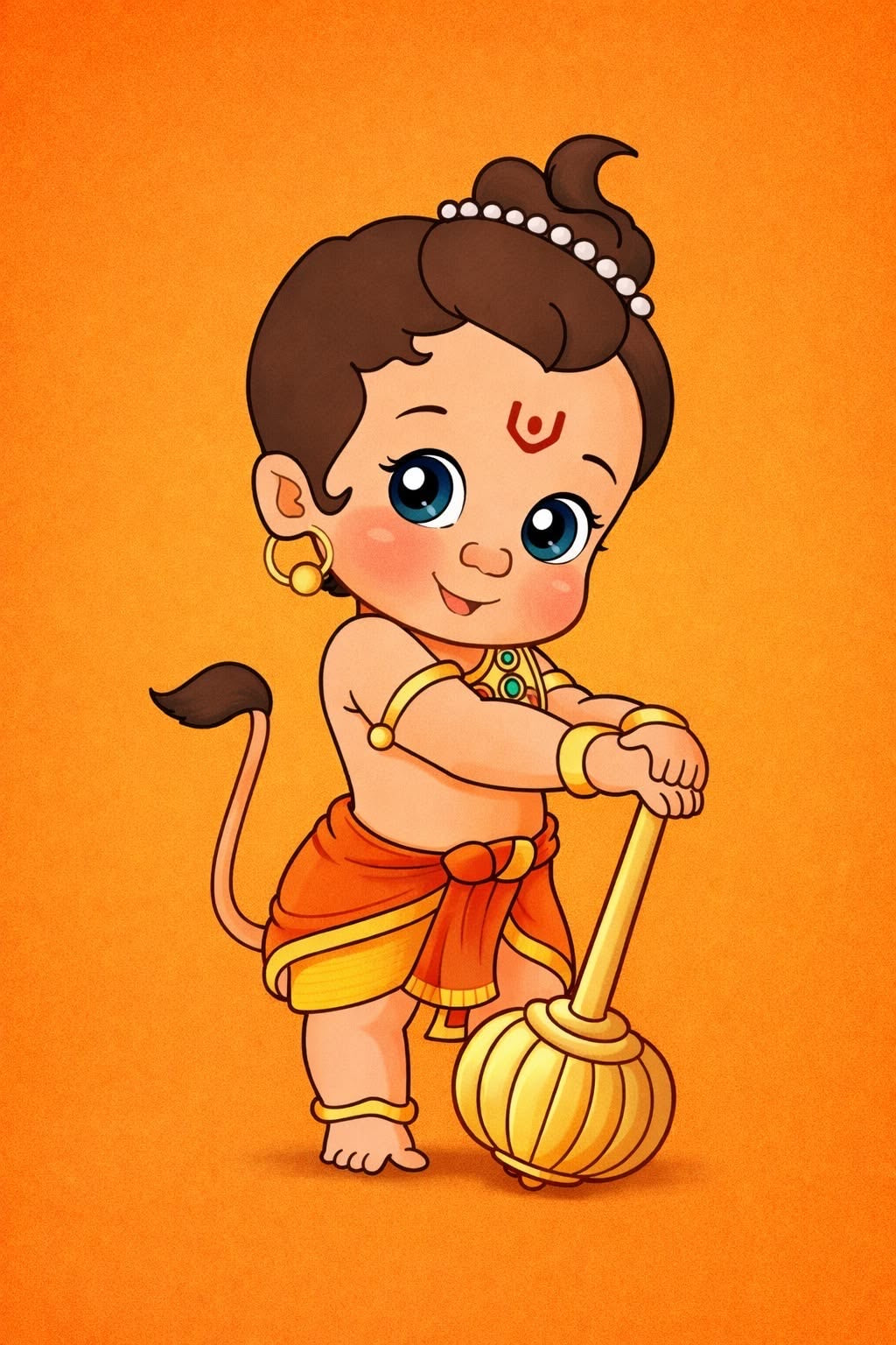 Bal Hanuman with Gada Dot by Number Kit