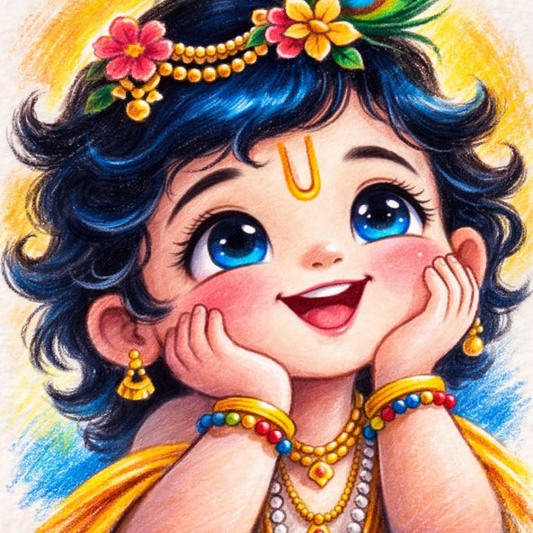 Cute Little Krishna Smiling Dot by Number Kit