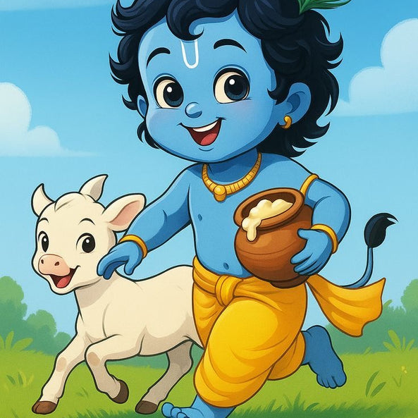 Little Krishna in Vrindavan Dot by Number Kit