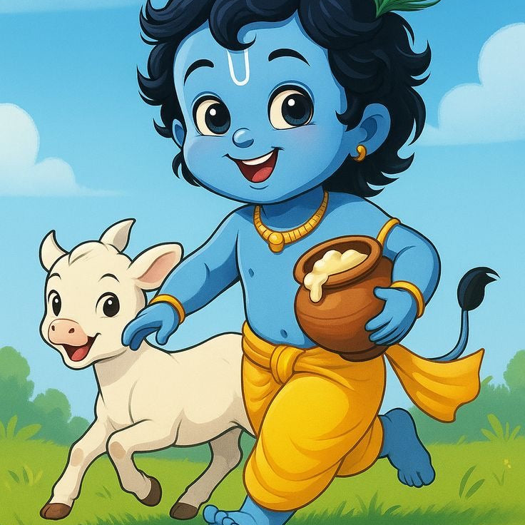 Little Krishna in Vrindavan Dot by Number Kit
