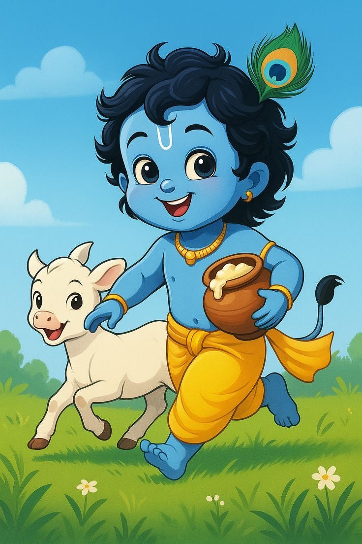 Little Krishna in Vrindavan Dot by Number Kit