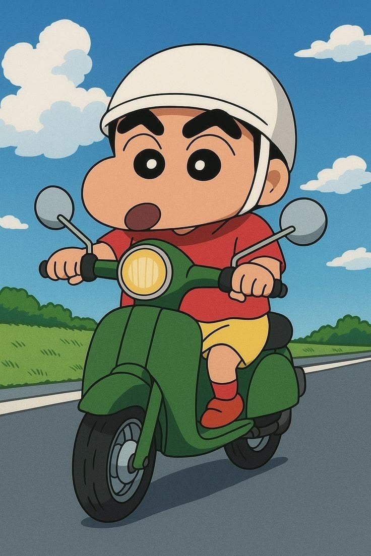 Sinchan on Scooter Dot by Number Kit
