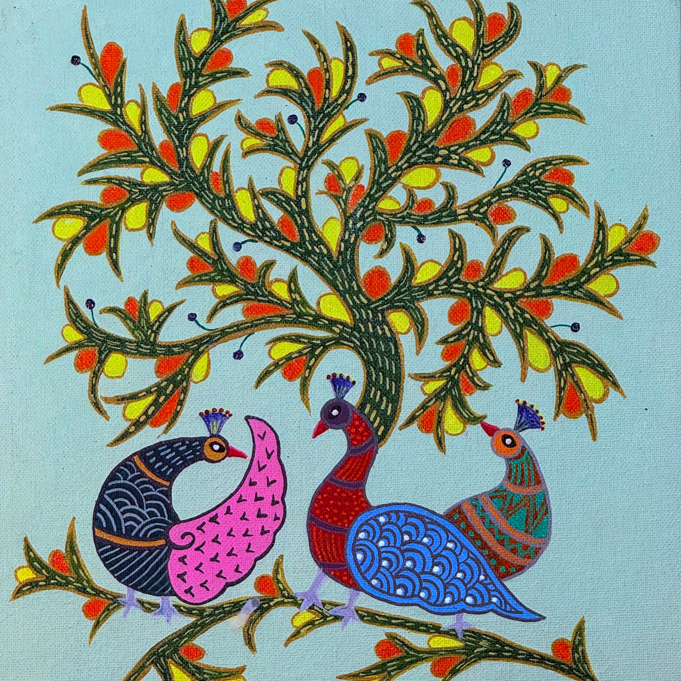 Gond Art - Peacock
