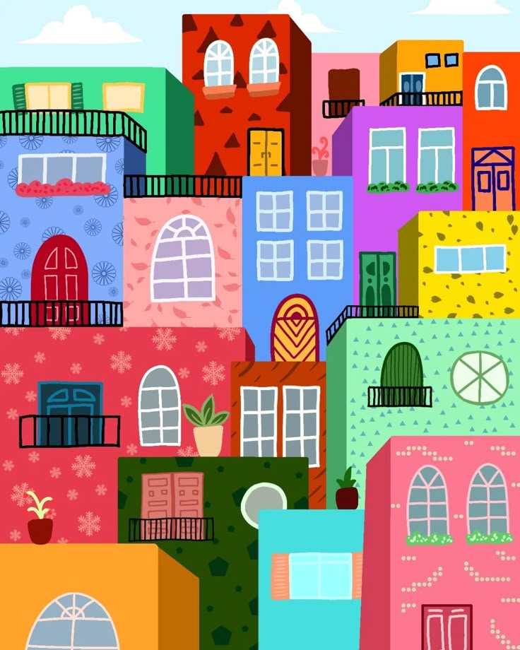 Colorful Town Dot by Number Kit