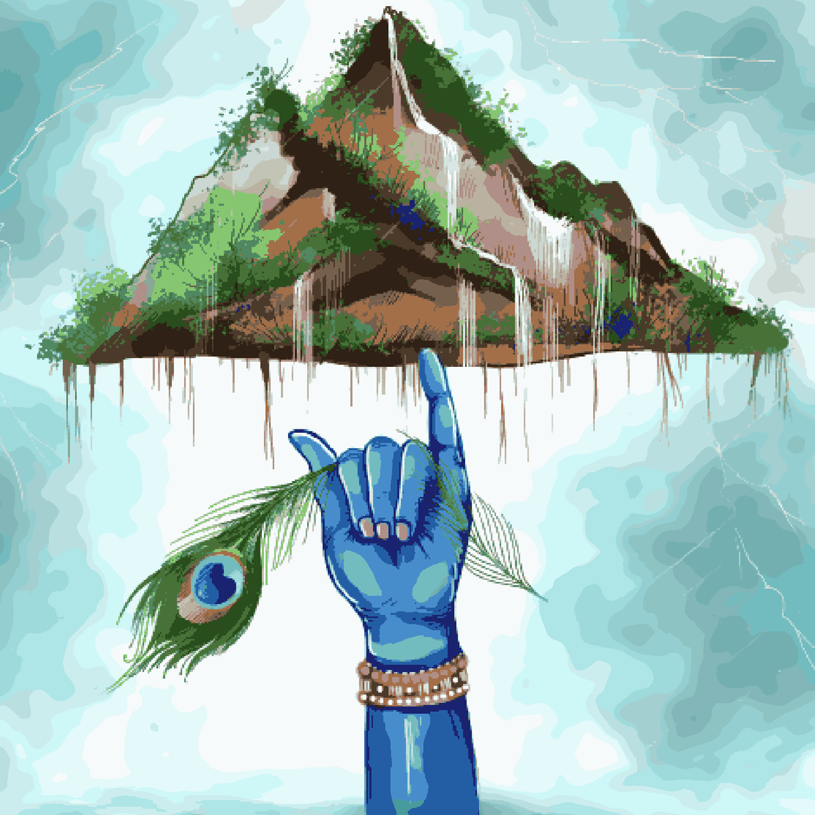 Krishna ji lifting Mountain