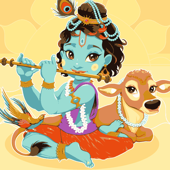 Krishna with calf