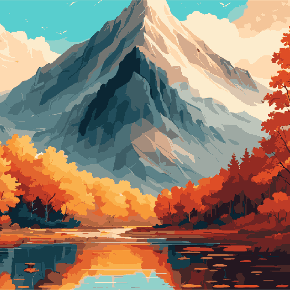 Lake and Mountain