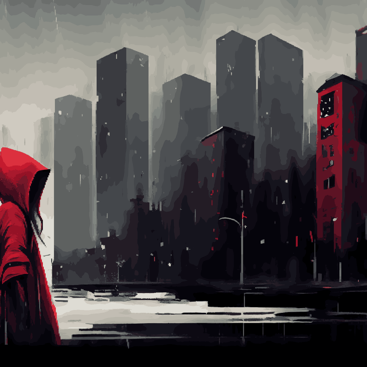 Little Red Ridinghood City in Rainy Weather