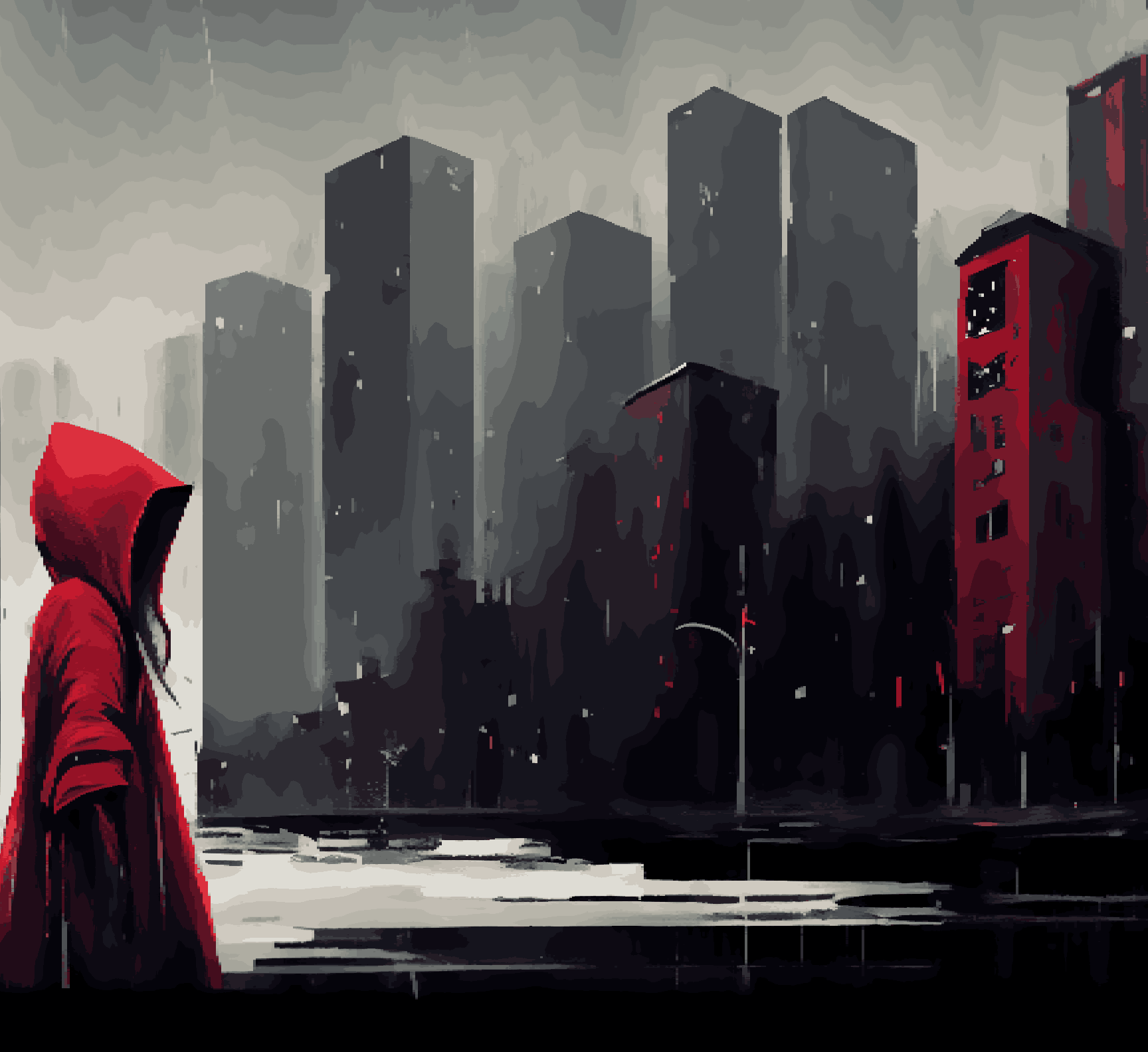 Little Red Ridinghood City in Rainy Weather