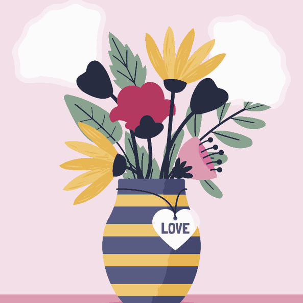 Love Flower vase