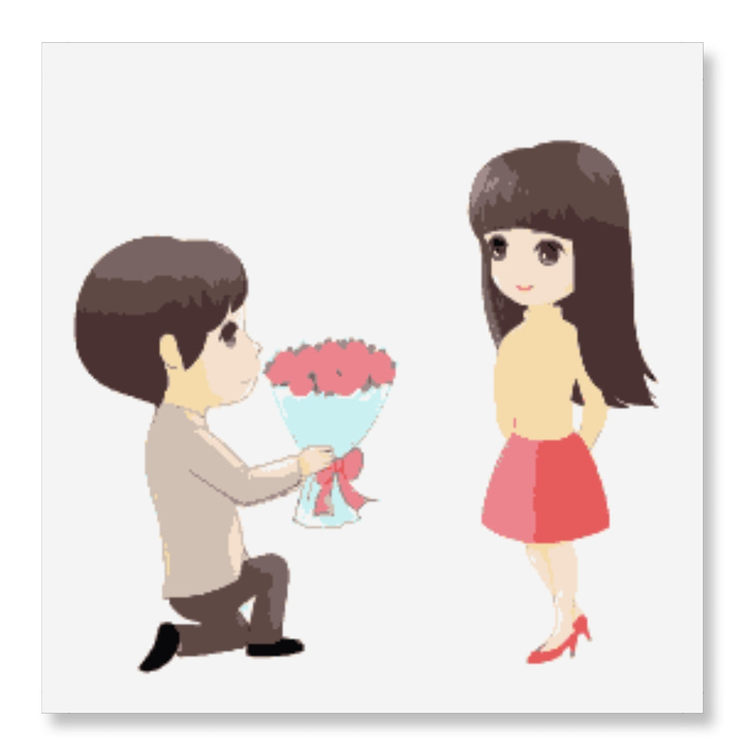 Boy with Bouquet of Roses - Valentine Special