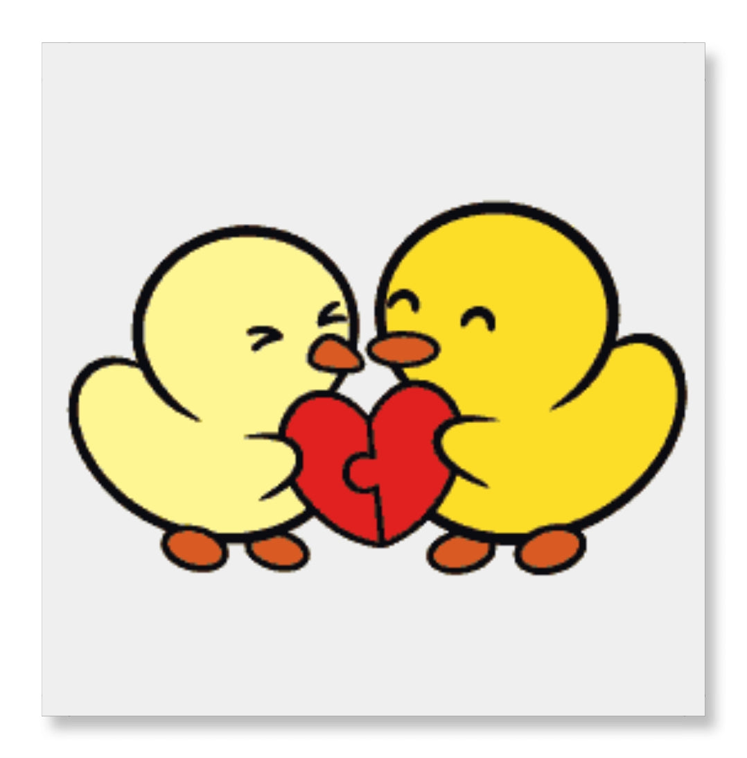 Duckie And Duck Heart Puzzle - Valentine Special