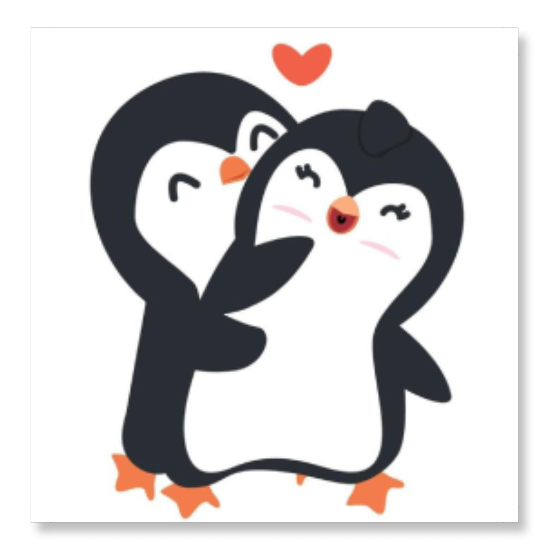 Penguin Hug From Back - Valentine Special