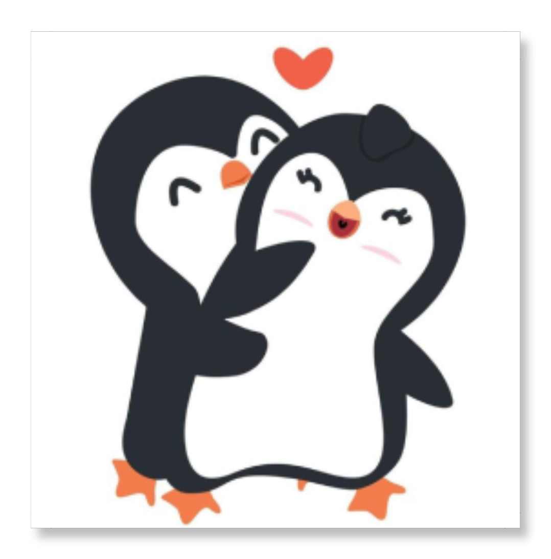 Penguin Hug From Back - Valentine Special