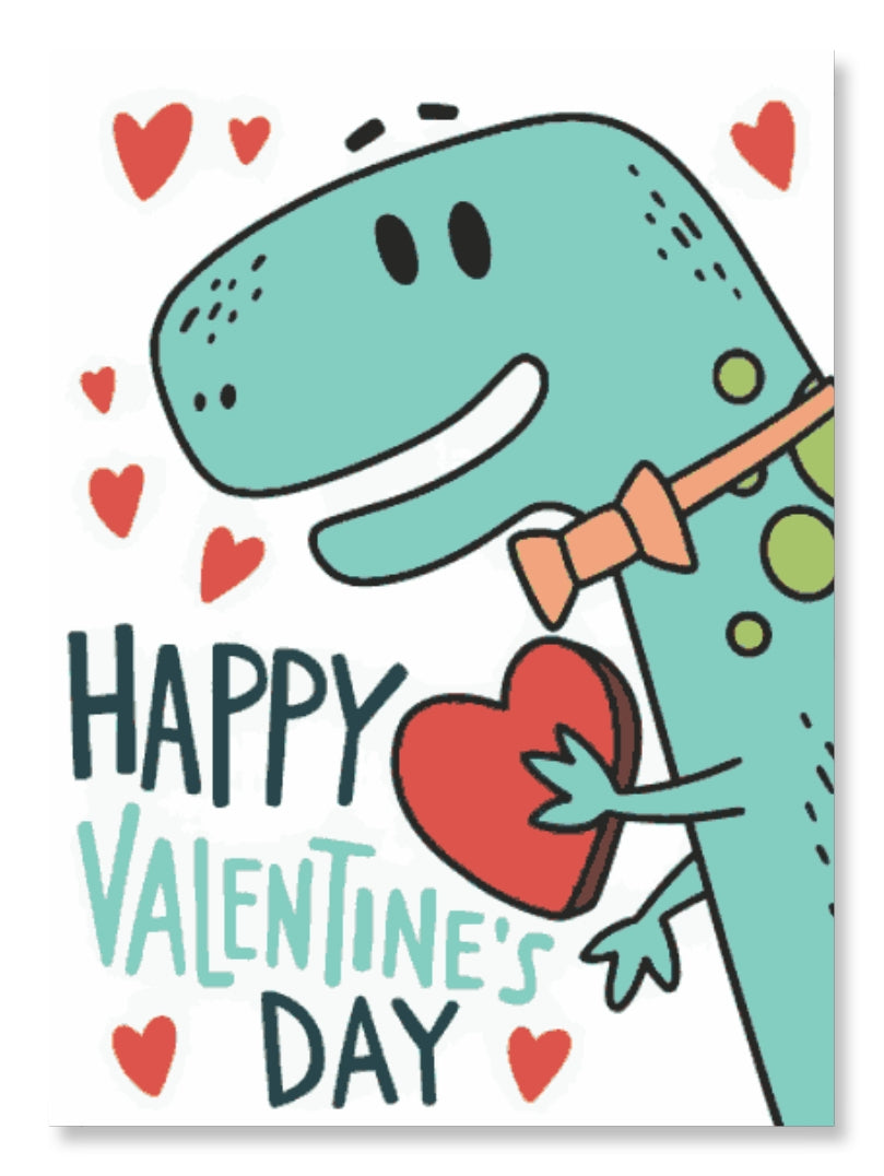 Blue Dino Happy Valentine Day - Valentine Special