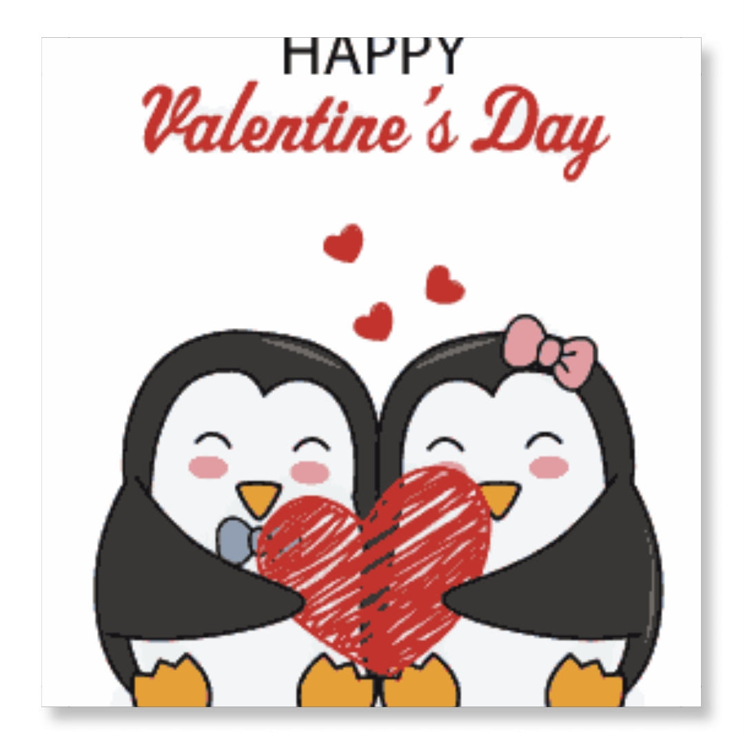 Happy Valentine Day from Penguins - Valentine Special
